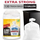 130 Count Heavy-duty 13 Gallon Expandable Trash Bags - Leak-resistant   Odor-p