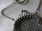 Antique Chatelaine Art Nouveau Silver Floral Frame Bru Doll Mesh Coin Purse  2