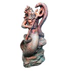  bronze Patina Poseidon Ruler Of Sea Sitting On Rock Nautical Beach Statue 99241