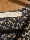 Lush Women   s 2x Blouse Dark Green tan Print Long Sleeve Dress Top Plus Size