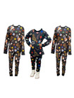 Family Matching Black Snow Christmas Festive Pyjama Set For Kids  Mans    Womans