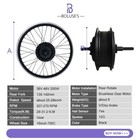 36v 250w Brushless Rear Rotate Wheel Hub Motor Electric Bicycle Conversion Kit 