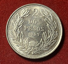 Chile 2 Pesos 1927 Au Silver Coin Km 172 T9322