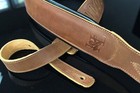 Iconic 3 25  Wide Dual Padded Leather Natural Brown Guitar Bass Strap Il-5natbrn