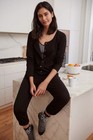 Nwt Anthropologie T la Crystal Lounge Jumpsuit Black Romper