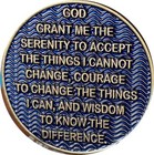 5 Year Aa Medallion Reflex Antique Blue Color Bronze Sobriety Recovery Chip