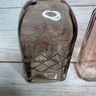 Set Of 3 Pink Rose Smoky Gray Glass Vanity Apothecary Bottle Stopper Cottagecore