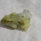 Jade Small Frog Statue  Figurine Carving  Green With Spots