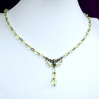 Uranium Glass Necklace 19inch Vaseline Vintage Glass Czech Beads Art Deco Style
