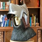 Medieval Churburg Bascinet Helmet With Chainmail Aventail  Battle 16 Gauge Steel