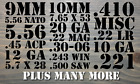 Ammo Can Vinyl Decals Stickers 9mm 5 56 Various Bullet Calibers Labels Box 12 Ga