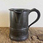 Antique Victorian Tavern Pitcher Engraved Markings Pewter Quart Unique Middlesea