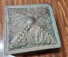 Antique Gilt Brass Jewelry Casket Box Decorated Velvet Lined As Found 
