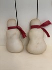 7  Handmade Primitive Winter valentine   s Day Snowman With Red Scarf - 2 Pc Set