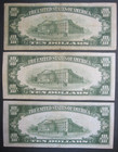  set Of 3 Different  1934  10 Notes   Yellow  Blue And Green Seals   Free S h