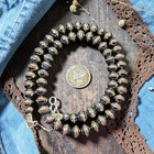 16  Navajo Pearls 7mm Desert Southwest Native Bench Beads Silver Squash Necklace
