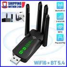 Usb Wireless Wifi 6 Bluetooth 5 4 Adapter Long Range Dongle Dual Band Network