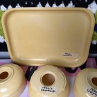 Vintage 1920s Celluloid Vanity Dresser Set French Ivory Mirror Brush Compact 7pc