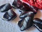 Lot 6 Stunning Buttons Vintage Black Reflection Pearly 1 6 On 0 7 8in Foot Ref