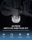 64 Piece Orfs O-ring Plug And Cap Hydraulic Flat Face Seal Fittings Ors Kit 4-16