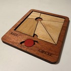 Red Circle Puzzle Handmade Wooden Brain Teaser Fit The Pieces Challenge Puzzle