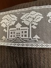 Vintage Trim Filet Lace 10 Yard Piece Repeating Pattern 4 5  Wide Net Mesh