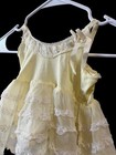 Vintage Baby Toddler Frilly Slip Under Dress Pale Yellow Lace Ruffles