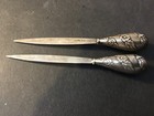 Vtg Pair Of Sterling Letter Openers 3  Long  7 41g  0 24ozt