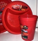 5pc Dining Set Plate bowl Cup Spoon Fork Disney Pixar Cars  New Bpa Free All Red