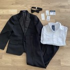 Nautica  95 Little Boys 4 Piece Black Tuxedo Suit Size 6 Wedding Formal Bow Tie
