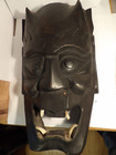 Japanese Wood Demon Mask  13 1 2   Long  8   Wide  4 Boar Teeth