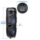 Dual 8  Woofer Portable Bluetooth Party Speaker Fm Heavy Bass Sound With Mic Led