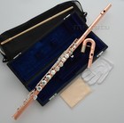 Rose Gold Silver Alto Flute G Tone With Straight Curved Headjoin Abalone Button