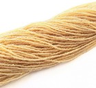 15 0 Full Hanks Czech Transparent Gold Glass Seed Beads- 12 Strands