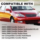 For 03 08 Toyota Corolla Headlight Red Tail Light Combo Chrome Housing Amber