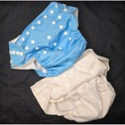 Alvababy Cloth Diaper Covers Reusable Waterproof Pocket Diaper Blue Beige