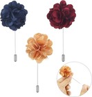 15 Pieces Men s Lapel Pin Handmade Satin Flower Boutonniere Pin With Gift Box Fo