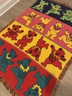 Grateful Dead Dancing Bears Vintage Knit 90s Throw Blanket Hippie Woven 51   x71    