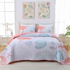 Coastal Quilt Set Size Beach Coverlet Pink Starfish Seashell King Coral