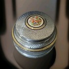 Vintage 1930s Aluminum Musical Powder Puff Box Wind Up Works Victorian Scene