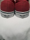 Vans Men   s Low Top Canvas Sneakers Red black white Solid Lace Up Rubber Sole