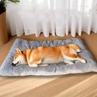 Plush Dog Bed Soft Pet Cushion Crate Mat For Small Medium   Large Dogs