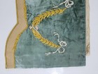 Vintage French Embroidered Musical Motifs Velvet Valance 132x45cm 