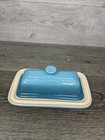Le Creuset Stoneware Turquoise Blue 1 4lb Butter Dish With Knob Lid