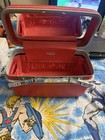 Vtg Samsonite Silhouette Hard Shell Red Train Makeup Travel Case