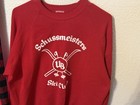 Vtg Red Raglan Sweatshirt University At Buffalo Schussmeisters Ski Club Pullover