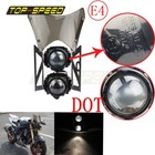 Universal Motorcycle E-mark Streetfighter Dual Headlight Assembly W  Windscreen