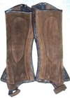 Ovation Stretch Ribbed Half Chaps - Brown Suede - Youth Size 16-18 - New
