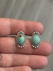 Sterling Silver Native American Sw New 7 8    Turquoise Post Stud Earrings  925