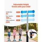 3  Kids Kick Scooter  5 Inch Light-up Wheels  Adjustable Height Handlebars  Blue